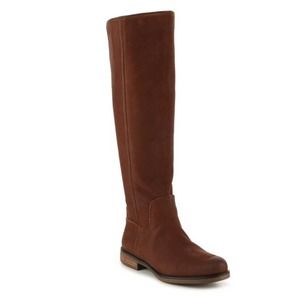 New! Franco Sarto Chandra riding boot knee high suede leather brown boot NWT